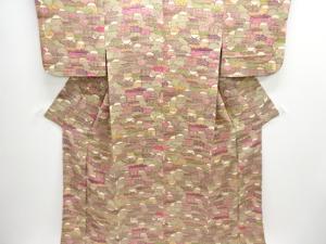 大正ロマン　型染垣根模様着物